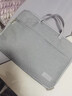 泰克森筆記本手提電腦包適用華為16英寸蘋(píng)果14聯(lián)想男女高顏值通勤保護套 淺灰＋柔皮手提-隱藏手提 14/14.2英寸 曬單實(shí)拍圖