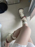JIOESC紐扣堆堆襪套美拉德拼色襪套女春秋款JK毛線針織秋天彩色腿套襪子 淺黃 1雙 曬單實(shí)拍圖