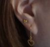 百泰首飾（BATAR JEWELLERY）生日禮物黃金耳飾女足金999心形耳鉤5G車(chē)花小愛(ài)心金耳釘耳環(huán) 愛(ài)心耳鉤【1.17g】 曬單實(shí)拍圖