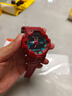 湘格里迷彩樹(shù)脂表帶表殼男女手表配件適用于卡西歐 GA700 710 735運動(dòng)防水手表帶 紅色黑字 曬單實(shí)拍圖