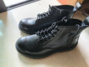 跨足行馬丁靴男士秋冬季加絨保暖牛皮棉靴英倫風(fēng)中高幫黑色增高雪地皮鞋 黑色6孔中幫拉鏈【四季款】 42 標準運動(dòng)鞋碼 曬單實(shí)拍圖