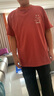 貓人（MiiOW）男士純棉短袖T恤夏季薄款潮牌圓領(lǐng)笑臉印花男裝衣服冰絲體恤 秀紅 3XL 曬單實(shí)拍圖
