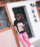 Charlie Luciano【檀健次同款】可愛涂鴉94436短袖夏季新款情侶男女同款男潮 黑色 S 165 曬單實拍圖