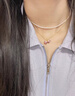 完美愛琺瑯鈴蘭花黃金項鏈女士漸變足金吊墜生日禮物送女友老婆輕奢小眾 紫色漸變鈴蘭花掛墜+銀鏈【紀(jì)念品】 曬單實拍圖