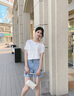 宜惜綺 露肩上衣女短袖t恤夏裝2021年夏季韓版新款時尚寬松T恤女顯瘦打底衫設(shè)計感上衣潮 白色 L 曬單實拍圖