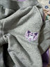 真維斯兒童加絨衛衣時(shí)尚冬裝女孩休閑束腳褲女童新款加厚兩件套潮 【兩件套】紫灰/紫兔熊+兔頭 130 曬單實(shí)拍圖