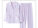 莫代爾睡衣女士春秋款棉長(zhǎng)袖長(zhǎng)褲秋季薄款家居服套裝2025年新款家居服 XPW4436# L 【適合100-120斤】 曬單實(shí)拍圖