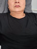 極麻基礎款圓領(lǐng)竹節棉T恤衫男士休閑薄款白色修身柔軟日系百搭男T恤衫 黑色 2XL（160-180斤左右） 曬單實(shí)拍圖
