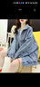 妹丫韓版寬松時尚休閑百搭牛仔外套女2025年春秋新款網(wǎng)紅炸街港風上衣 淺藍 XL 曬單實拍圖