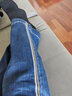 箐箐花松緊高腰牛仔褲女直筒寬松顯瘦褲子2025年新款春秋冬季加絨闊腿褲 藍色（不加絨） XL /29(115-125斤) 曬單實(shí)拍圖