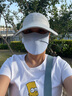 北極絨遮陽(yáng)帽女夏天戶外四季騎車太陽(yáng)帽可折疊大檐漁夫帽子送女友防曬帽 帶拉板灰色 曬單實(shí)拍圖