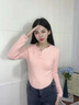 FSHE毛衣女秋冬2025新款水貂絨內(nèi)搭軟糯設(shè)計(jì)感小眾短款毛絨打底針織衫 粉色 L 曬單實(shí)拍圖