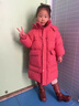布丁魚(yú)女童羽絨服兒童裝羽絨棉服冬季保暖羽絨棉襖長(zhǎng)款過(guò)膝白鴨絨女孩外 大被子羽絨服西紅色 140碼 曬單實(shí)拍圖