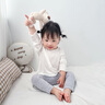 七樂豆嬰兒莫代爾秋季上衣幼兒女寶寶長袖t恤兒童女童薄款內(nèi)搭打底秋衣 白色 90 cm 曬單實拍圖