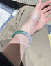 安道子冰種油青半山水瑪瑙玉髓寬條手鐲漸變透翡翠圓條玉鐲七夕女友禮物 圓條56-57半城明媚 曬單實(shí)拍圖