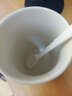 蓮澤 陶瓷咖啡杯子馬克杯情侶杯創(chuàng)意早餐杯子辦公水杯帶蓋帶勺子 純白款帶木蓋送勺子 曬單實(shí)拍圖