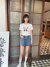 朵以（Duoyi）2025夏季新款設(shè)計感口袋牛仔褲復(fù)古簡約休閑辣妹a字高腰短褲女 牛仔藍(lán) M 曬單實(shí)拍圖