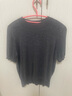 兆君2024秋冬純色簡(jiǎn)約精紡羊毛衫女半高領(lǐng)短袖打底薄針織衫 深空灰 2XL 曬單實(shí)拍圖