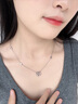 VTLs925銀雙環(huán)相扣莫比烏斯環(huán)韓版鑲鉆鎖骨鏈送女友生日情人節(jié)禮物 s925銀-三秒心動【贈證書】 曬單實拍圖