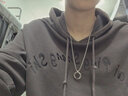 BJYL莫比烏斯環(huán)戒指項鏈男學(xué)生掛飾吊墜百搭鈦鋼情侶配飾送男朋友禮物 黑色 曬單實拍圖