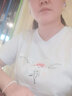 歐妤短袖t恤女上衣夏季女裝新款休閑韓版V領(lǐng)時(shí)尚百搭體恤打底衫 白色桃花 2XL建議120-130斤 曬單實(shí)拍圖