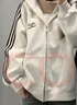 辰衣純美式潮牌hiphop三條杠連帽開衫衛(wèi)衣女2024春秋小眾慵懶風(fēng)情侶外套 白灰色（薄款/重磅優(yōu)質(zhì)版） L 曬單實(shí)拍圖