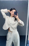 皮爾卡丹（pierre cardin）新中式盤扣套裝褲女春秋季新款干練氣質(zhì)時尚顯瘦西裝兩件套休閑 米白色套裝 3XL (建議135-150斤內(nèi)) 曬單實(shí)拍圖
