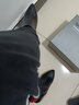 蜘蛛王加絨短靴女鞋秋冬新款尖頭小高跟裸靴馬丁靴牛皮短靴 黑色-棉款6.0CM跟高 36 曬單實(shí)拍圖