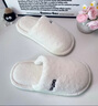 樸西女士珊瑚絨棉拖鞋秋冬季室內家居家用毛絨防滑厚底靜音棉拖鞋情侶 米白色 38-39 曬單實(shí)拍圖