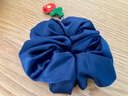 AiChoice簡(jiǎn)約發(fā)圈頭花韓國版發(fā)飾頭繩女大號大腸網(wǎng)紅黑色扎頭花發(fā)繩頭飾 深藍色大號 曬單實(shí)拍圖
