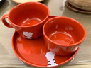 北鼎 （Buydeem）貓爪餐具陶瓷碗盤(pán)家用米飯沙拉盤(pán)碟可愛(ài)風(fēng)錦鯉紅 曬單實(shí)拍圖