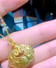 中國黃金（CHINA GOLD）足金平安鎖吊墜女黃金項鏈掛墜圣誕節生日禮物送女友送老婆 平安鎖吊墜【配S925鏈】約1g 曬單實(shí)拍圖