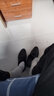 藝佰健休閑小皮鞋男真皮商務(wù)正裝鞋上班工作鞋子軟底系帶透氣韓版駕車鞋 黑色格紋 42 曬單實(shí)拍圖
