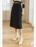 歐莎（OSA）知性通勤黑色直筒顯瘦半身裙女2025秋新款高腰彈力開(kāi)衩A字裙子 黑色 XL 曬單實(shí)拍圖