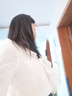 百圖betu女裝春季新款襯衫法式溫柔氣質(zhì)荷葉邊長袖襯衫女2402T43 米白 M 曬單實拍圖