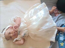 G.DUCKKIDS小黃鴨嬰兒夏裝衣服薄款新生女寶寶連體衣裙夏季公主中國(guó)風(fēng)旗袍包 裙子米色geaeqas 80cm 80碼7-11月(建議寶寶75-)cm 曬單實(shí)拍圖