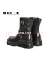 百麗（Belle）七夕禮物復(fù)古休閑靴女真皮美拉德時(shí)尚短靴B2156DZ4 黑色 38 (240mm) 曬單實(shí)拍圖