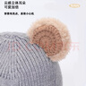 MINI TUTUYA寶寶嬰兒帽子秋冬季新生針織帽男女兒童帽子毛線(xiàn)帽0-3歲1歲2歲 大星星-灰色（純棉內襯） (單帽)大碼：建議1-4歲 曬單實(shí)拍圖