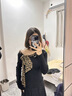 妙奕嘉黑色一字肩斜肩純欲風上衣辣妹秋季衣服女裝露肩顯瘦大碼性感打底 豹紋系帶斜肩辣妹露肩上衣 S 【建議95斤以內(nèi)】 曬單實拍圖