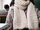 暢印  珊瑚絨圍巾手工diy編織材料包 手織自制神器圍巾絨絨線柔軟織圍巾送男女友生日禮物  米色3團(tuán)【珊瑚絨】+小熊+編織神器 曬單實(shí)拍圖
