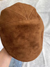 Mr DUCK老錢(qián)風(fēng)高端男女真皮手工前進(jìn)帽 澳洲羊反絨鴨舌帽品牌正品秋冬帽 孟買(mǎi)棕色（100%綿羊皮）-MW466167 S （52-54cm，小頭圍拍） 曬單實(shí)拍圖