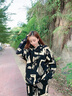 拓澀（TUOSE）套裝女裝2023秋冬新款學(xué)院風(fēng)洋氣運(yùn)動(dòng)休閑韓版寬松加絨衛(wèi)衣兩件套 黑色-常規(guī)款 M 曬單實(shí)拍圖