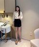 達芙妮（DAPHNE）毛毛鞋女外穿厚底2024新款秋冬加絨網(wǎng)紅羊羔毛勃肯毛絨拖鞋 黑色 35 曬單實拍圖