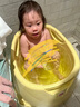 OKBABY寶寶洗澡桶兒童泡澡桶嬰兒家用游泳桶雙層保溫原裝進口 奶油黃 曬單實拍圖