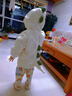 幼歌（YOUGE）嬰幼兒防污抗菌卡通造型恐龍羽絨服防風(fēng)御寒連帽外套潮 米白 100 cm 曬單實(shí)拍圖