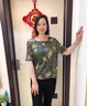 羅蒙（ROMON）短袖t恤女桑蠶絲年輕女裝2025新款夏裝洋氣闊太太高貴真絲上衣服 綠色 XL （建議90-105斤） 曬單實(shí)拍圖
