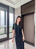 CIRCLOFY瑟夕 翻領(lǐng)撞色針織短袖t恤女裝2025夏季新款黑色體恤時(shí)尚百搭短袖 大翻領(lǐng) L 120-140斤 曬單實(shí)拍圖