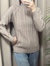 Amerpin國際一線(xiàn)品牌羊絨衫女100%山羊絨半高領(lǐng)寬松提花針織毛衣打底衫冬 深駝色（國際倉發(fā)貨+禮盒） L 110-120斤 曬單實(shí)拍圖