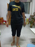 安踏運動(dòng)套裝女冬季透氣寬松大碼短袖短褲男女款休閑運動(dòng)上衣七分褲子 基礎黑/金標（上衣+褲子） M/170 曬單實(shí)拍圖