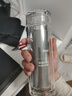 水莫停德國雙層茶水分離玻璃杯男女士商務帶蓋茶杯防燙水杯泡茶杯子 鏡面杯蓋-360ml-茶水分離 曬單實拍圖